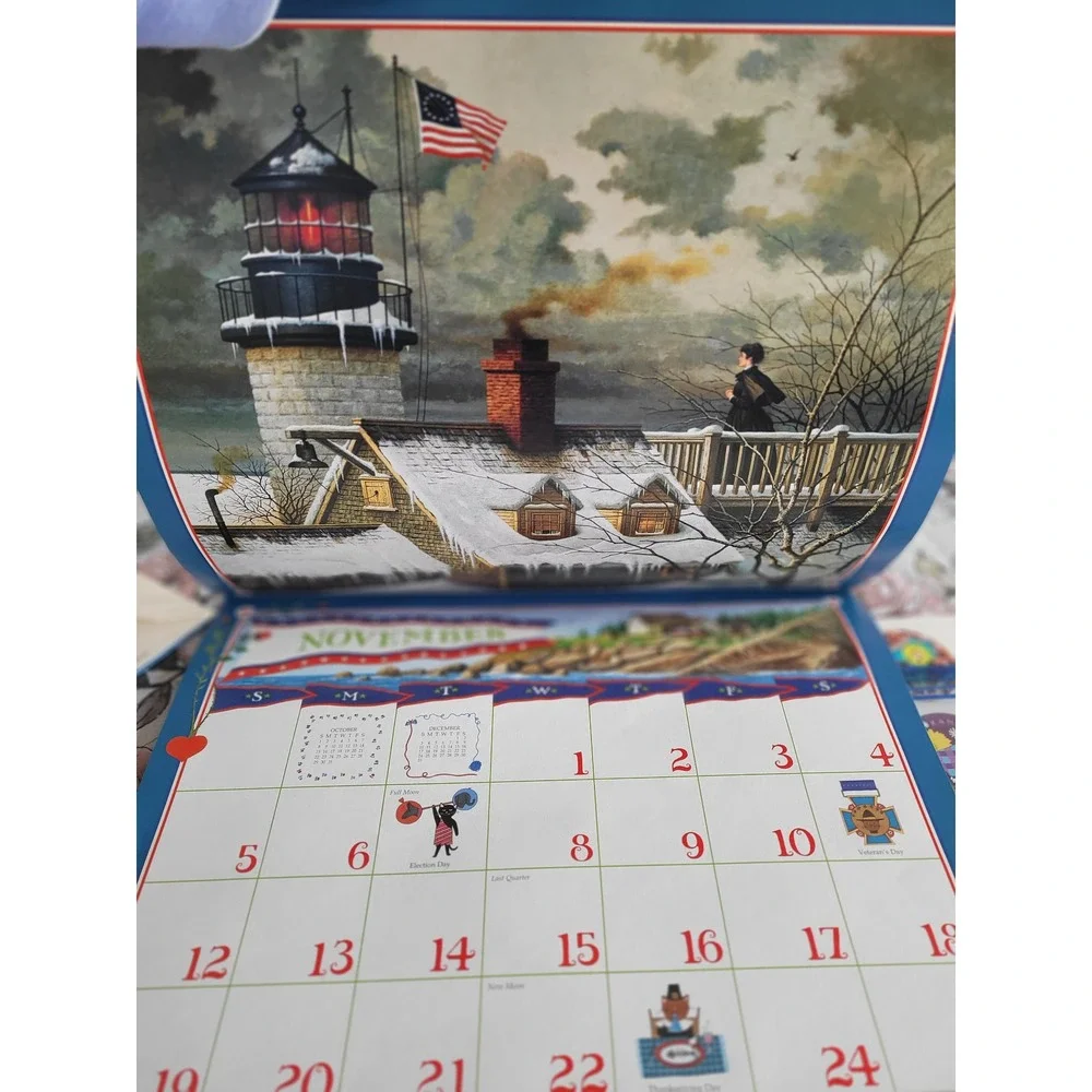 Americana‎ Calendar 1995 Charles Wysocki Vintage Patriotic Wall Decor